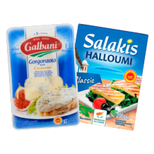 Galbani mascarpone, ricotta
of gorgonzola bakje à 150-250 gram
of Salakis halloumi pakje à 200 gram